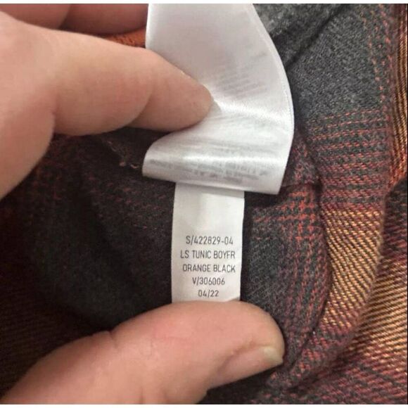 Old Navy Evermore Flannel Shirt women's Medium orange plaid Swiftie Eras tour - Picture 10 of 13